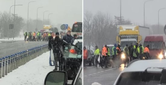 Відповідь на блокаду кордону: українські водії влаштували акції протесту на дорогах Польщі