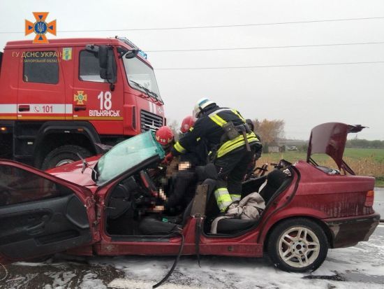 На Запоріжжі сталася смертельна ДТП: людей вирізали з авто (фото)