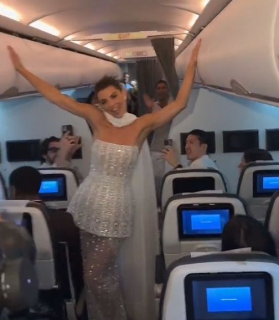 Пара, яка ледь не пропустила весілля через затримання рейсу, влаштувала вечірку в літаку – відео